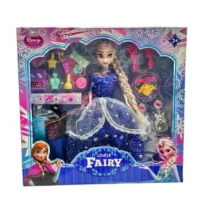 عروسک السا لباس آبی مدل Fairy همراه با ست آرایشی و لوازم جانبی